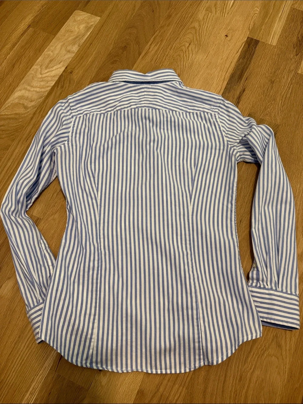 Classic Blue and White Stripe Button-Down Shirt - Women’s xs